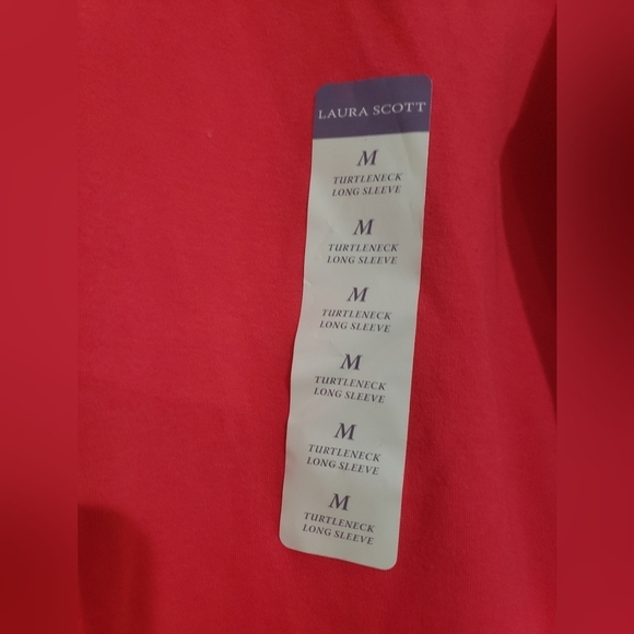 77- Laura Scott Turtleneck Long Sleeve Size M Pink Color NWT - Picture 2 of 7